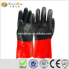 Перчатки из черного перчатка для перчаток с перфорацией из ПВХ с покрытием Sunnyhope